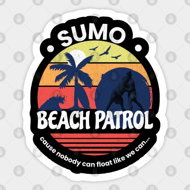 Sumo Beach Patrol Sticker by Afro-Manga